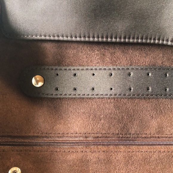 Roberto Coin jewelry travel case many zipper pockets dark brown 9x5 - Picture 6 of 7